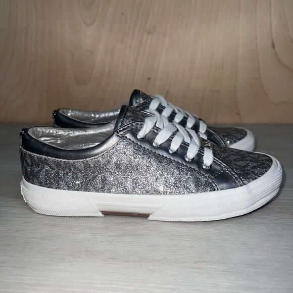 Michael Kors Silver Glitter Casual Sneakers Toddler 13 - Picture 3 of 10